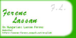 ferenc lassan business card